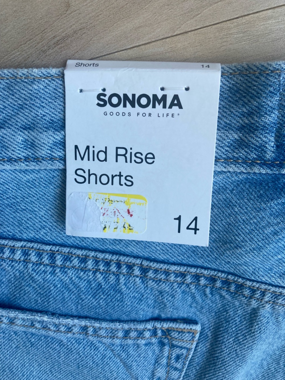 Sonoma jean short mid rise raw hem cotton boho coastal cowgirl western size 14 - Picture 4 of 13